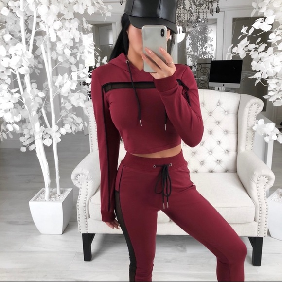 ekattire Tops - ekAttire | The Daily Burgundy Cropped Hoodie